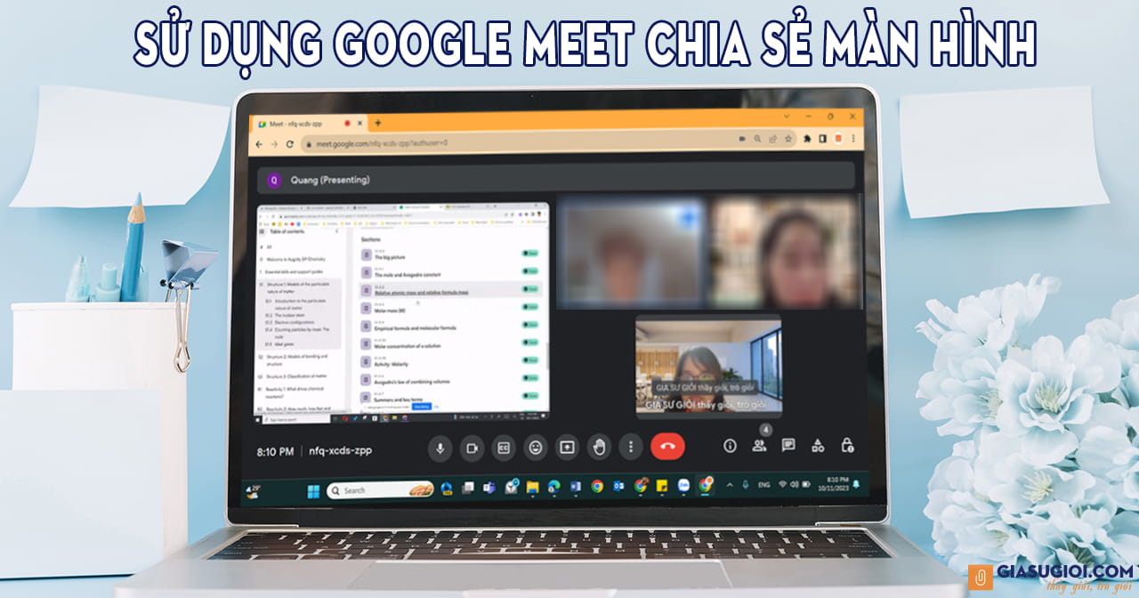 Sử dụng Google Meet chia sẻ màn hình
